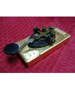 THE BRICKER Vintage WW-II J-37 telegraph Morse code Key on Fake Gold bri... - $139.01 CAD