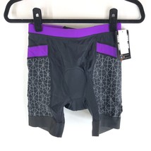 TYR Womens 6 Inch Competitor Tri Shorts Triathlon Padded Grippers Black Purple M - £26.19 GBP