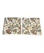 Mika Home Floral Jacquard Pillow Cover Set Of 2 Cream Taupe 20&quot; Hidden Z... - £29.41 GBP