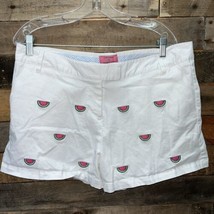 Castaway Nantucket Shorts Women White Watermelon Sz 14 Pockets - £27.74 GBP