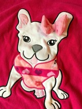 Women&#39;s Sleepwear PJ Couture Pajama Top Pink Dog Bow Patch Sleeves Small... - $6.29