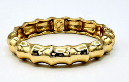Scalloped Gold Tone Hinged Bangle Bracelet - £23.68 GBP
