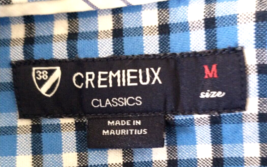 Cremieux Classics Dress Shirt Men&#39;s Size Medium Blue Checks Button Front Cotton - £14.92 GBP