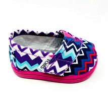 Toms Classics Purple Zig Zag Pop Tiny Size 2 Toddler Slip On Casual Canv... - £14.18 GBP