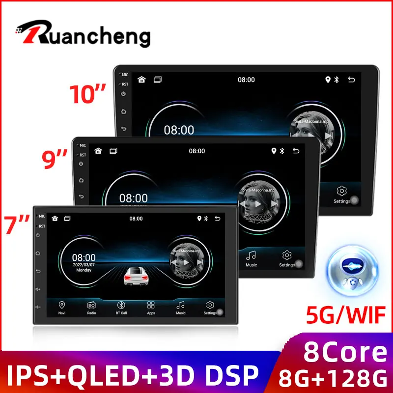 Car Radio 8G 128G GPS 2 din Android 10.0 Auto Carplay Universal 7&quot; For - £61.03 GBP+