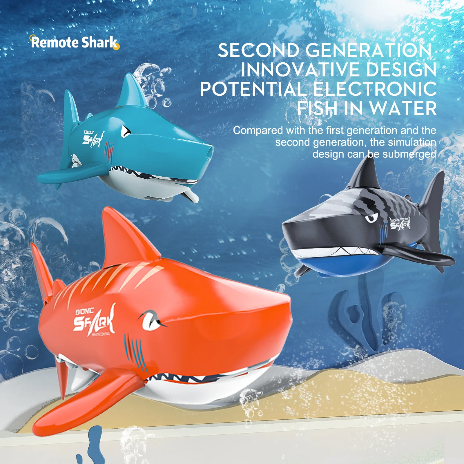 RC Submarine 2.4G Mini Electric Remote Control Shark Double Waterfroof Swimming - £28.98 GBP+