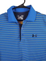 Under Armour UA Heat Gear Loose SS Golf Polo Blue Green Striped Mens Siz... - $24.70