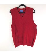 Pendleton Mens Sweater Vest Sleeveless V-Neck Lambs Wool Pullover Red M - £13.63 GBP