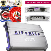 Hifonics Zeus ZG-2400.1D 2400W Mono Car Audio Amplifier + 4GA 2500W Amp Kit NEW - £232.60 GBP