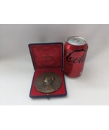 1975 Elizabeth Ann Seton Canonization Bronze Token Medal Blue Case Italy... - $120.45 CAD