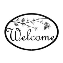 Village Wrought Iron Pinecone Welcome Home Sign Medium - $23.25