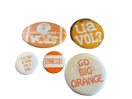 UT Tennessee Vols Volunteers Pins Pinback Button Lapel Football Lot of 5 Vintage - £14.04 GBP