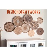Set of 9 Boho Wicker Wall Decor – Handmade Rattan Baskets for Home &amp; Liv... - $137.87