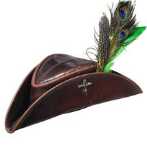 Lady Maria Leather Hat Dark Brown - £259.46 GBP