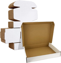 HORLIMER 13x10x2 inches Shipping Boxes Set of 25, White Corrugated Cardboard ... - £31.71 GBP