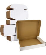HORLIMER 13x10x2 inches Shipping Boxes Set of 25, White Corrugated Cardb... - $770.91 MXN