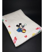 Vintage Disney Babies Mickey Mouse Acryllic Satin Edge Baby Blanket USA ... - $69.50