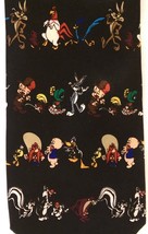 Vintage Looney Tunes Characters Black Tie Warner Bros. Bugs Fudd Sam Marvin - £27.28 GBP