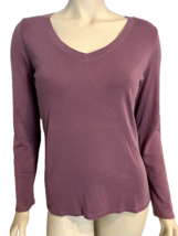 J.Jill Purple V Neck Long Sleeve T Shirt Size S - £17.88 GBP