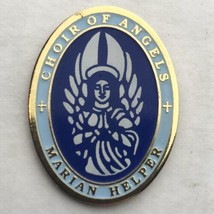 Choir of Angels Marian Helper Gold Tone Enamel Vintage  Pin Christian Mary  - $11.95