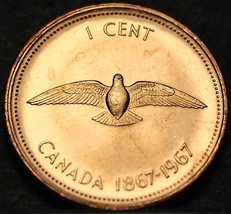 Canada Cent, 1967 Gem Unc~Confederation Centennial~Dove Bird - £2.58 GBP