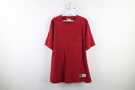 Vtg 90s Russell Athletic Mens Large Faded Blank Heavyweight T-Shirt Red Cotton - £30.97 GBP