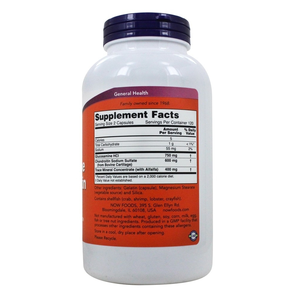 NOW Foods Glucosamine and Chondroitin Caps, 240 Capsules Item image 2