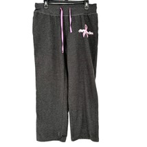 American Crown Sweatpants Womens Large Gray Breast Cancer Awareness - $10.89