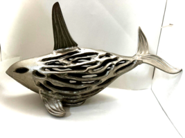 Whale Lantern Candle Holder Heavy Cutout metal Design  19&quot; - $149.99