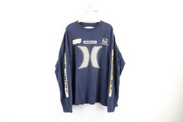 Vtg 90s Hurley International Mens XL Thrashed Spell Out Long Sleeve T-Shirt USA - £94.92 GBP