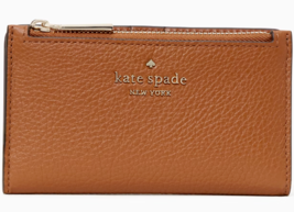 Kate Spade Leila Small Slim Bifold Brown Leather Wallet WLR00395 NWT $159 Retail - £39.55 GBP