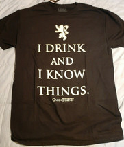 NWT Game of Thrones GOT &quot;I Drink &amp; I Know Things&quot; Mens XL Black Shirt - £11.01 GBP