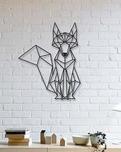 LaModaHome Fox Designed Geometric Shaped Metal Table Decorative Wall Decor Black - £82.86 GBP