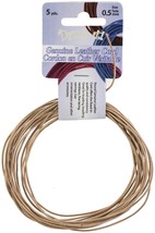 Dazzle It Genuine Leather Cord .5mm Round 5yd Natural. - £13.34 GBP