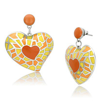 TK911 - High polished (no plating) Stainless Steel Earrings with Epoxy  ... - $383.87 MXN