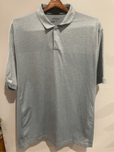 NIKE GOLF Polo Shirt-Heather Grey Striped S/S Tour Perfomance’ DriFit XL... - $12.38