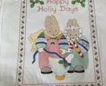 Vtg Bucilla Daisy Kingdom Stamped Cross Stitch Happy holly days Christma... - $13.09