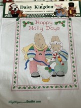 Vtg Bucilla Daisy Kingdom Stamped Cross Stitch Happy holly days Christma... - £10.31 GBP