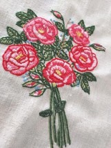 Vintage 1978 Completed Crewel Bouquet Roses 11 x 13 National Paragon 0223 - £39.51 GBP