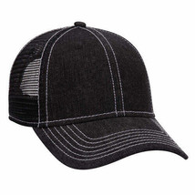 Black/White Trucker Hat 6 Panel Low Profile Mesh Back Hat 1dz New 83-509 - £77.68 GBP