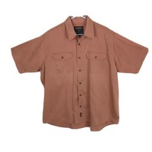 John Rich &amp; Bros Woolrich Men XL Rust Short Sleeve Button Shirt Woolen M... - £19.56 GBP
