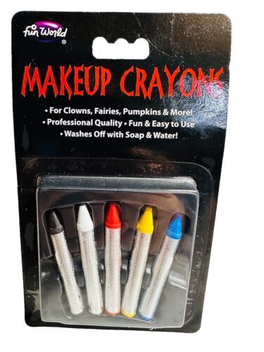 Fun World Make Up Crayons For Clowns Fairies Pumpkins Washes Off With Wa... - $13.74