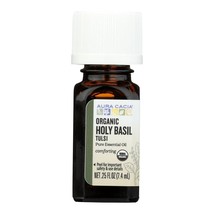 Aura Cacia 100% Holy Basil (Tulsi) Essential Oil | Certified Organic, GC/MS Test - £20.77 GBP