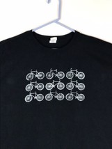2XL Bicycle Art T-Shirt Bike Black Cotton - $14.80