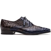 Luciano Two Tone Wingtip Dress Derby's Shoes Caiman Leather Navy / Brown image 2