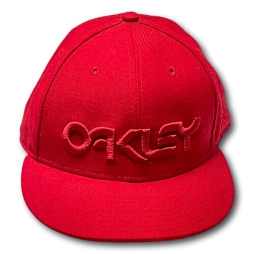 Vintage Oakley Baseball Cap New Era 59Fifty Red  Fitted 7 5/8 Streetwear Hat - $32.29