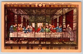 Postcard &quot;The Last Supper Window&quot; At Forest Lawn Memorial Park, CA - £4.78 GBP