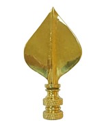 Royal Designs Spade Leaf 2.5&quot; Lamp Finial for Lamp Shade, Polished Brass - $24.70