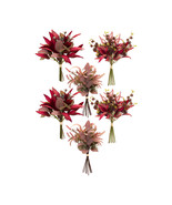 Fall Burgandy Foliage and Thistle Bundle Bouquet (Set of 6) - €68,67 EUR