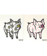 Wet-It! Swedish Treasures Dishcloth &amp; Cleaning Cloth - Set of 2 - Pig Se... - $14.95